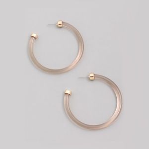 NWT - LUCITE style acrylic hoop earrings - 2 inch